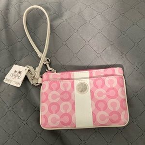 Brand new with tags pink coach wristlet